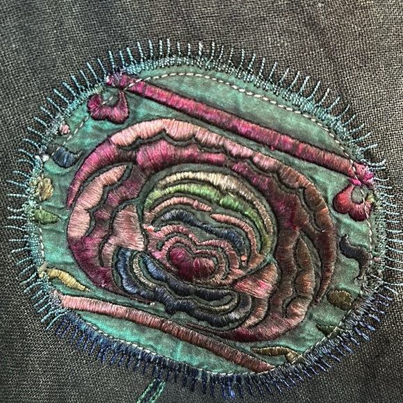 SHANMUHE Rare Vintage Women’s Silk Mandarin Collar Embroidered Button Jacket - Picture 8 of 8